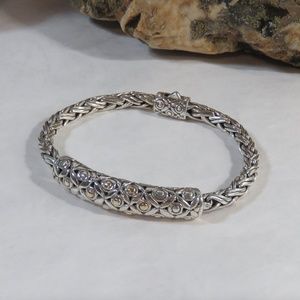 Designer Sterling Silver bracelet with 18K gold accents